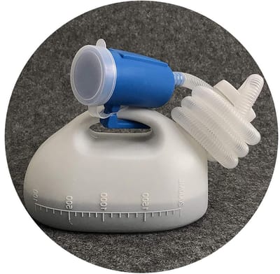 Mannen Urinoir - Plas Opvangbak - Bedlegerig Gebruik - Lekvrij Ontwerp - 2000 ml Capaciteit - Blauw