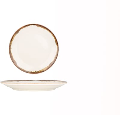 Kütahya Porselen Dessertbord - Fluer Amber - Porselein - 19 cm - set van 6