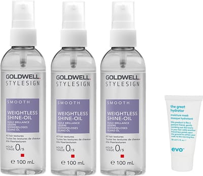 3 x Goldwell - Stylesign Weightless Shine-Oil - 100 ml + WILLEKEURIG Travel Size