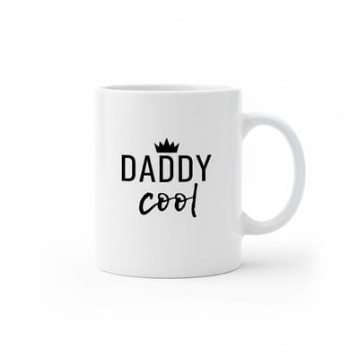 Daddy Cool Kroon Tekst Mok 330 ml – Trendy Koffie- en Theemok Cadeau voor Papa