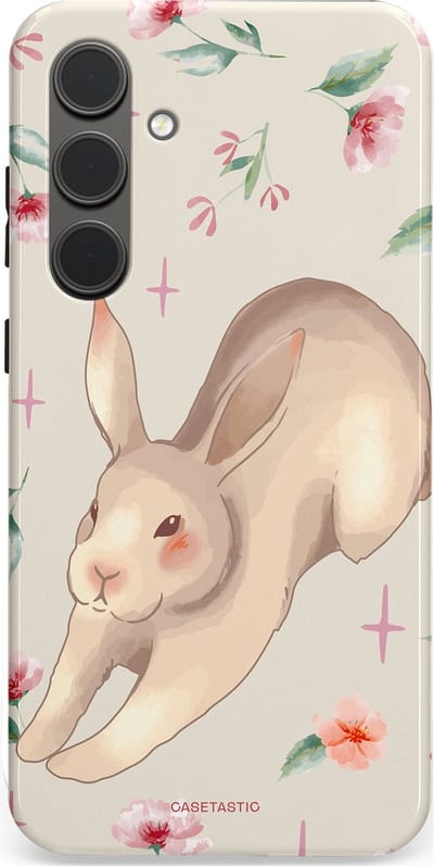 Casetastic Hoesje Geschikt voor Samsung S24 Plus - Stijlvolle Beschermende Duo-layer Case - Lief konijntje