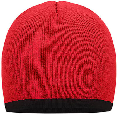 Myrtle Beach 'Contrasting Border Beanie' Rood/Zwart