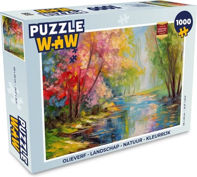 Puzzel Olieverf - Landschap - Natuur - Kleurrijk - Legpuzzel - Puzzel 1000 stukjes volwassenen