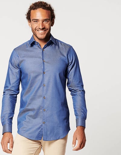 SKOT Fashion Duurzaam Overhemd Heren Circular Eagle - blauw - Maat XXL