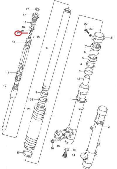 Collier ressort, Expanseur origine pour moto Suzuki 350 DR 51836-17C00-000 Neuf