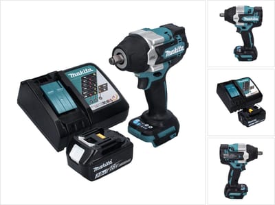 Makita DTW 700 RF1 accu slagmoersleutel 18 V 700 Nm 1/2" XPT Borstelloos + 1x oplaadbare accu 3.0 Ah + lader