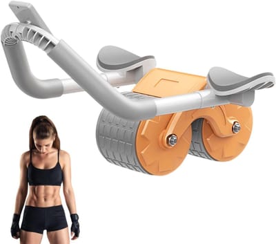 Buikspierroller - Core trainer - Kracht opbouwen - Automatische rebound - 10 cm wielbreedte - Oranje