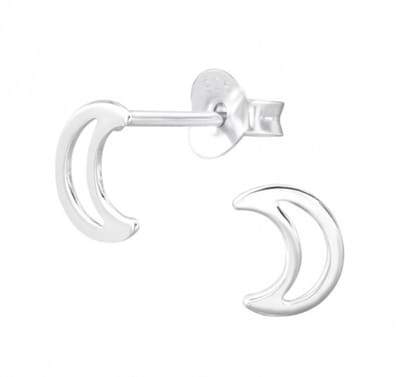 WeLoveSilver - zilveren oorstekers - 925 zilver - opengewerkte maan