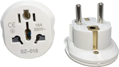 3x Eu Plug Adapter Universeel Naar Euro Hoge Kwaliteit Ronde 2 Pins Conversie Plug 16a 250V Uk Au Us Naar Schuko Converter 3 stuks