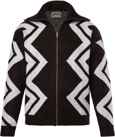 STHUGE - Heren - Vest zigzagmotief - Zwart - Maat XL
