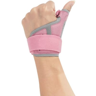 Attelle de Support pour Pouce avec Attelle de Poignet Fixateur d'Articulation Orthèse Soulagement Support de Poignet Gauche et Droit Accessoires Actifs rose