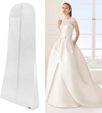 Kledinghoes Bruidsjurk - Beschermhoes Jurk - Veilig Opbergen - Ademend Materiaal - 180 cm Lang - Wit