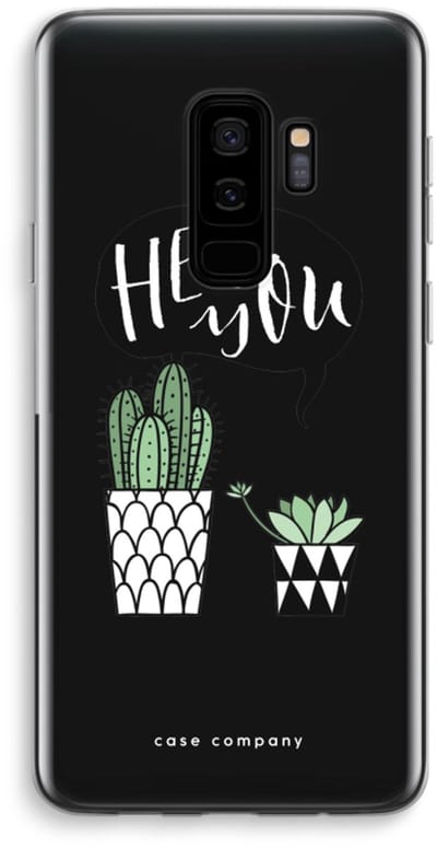 Case Company® - Hoesje geschikt voor Samsung Galaxy S9 Plus hoesje - Hey you cactus - Soft Cover Telefoonhoesje - Bescherming aan alle Kanten en Schermrand