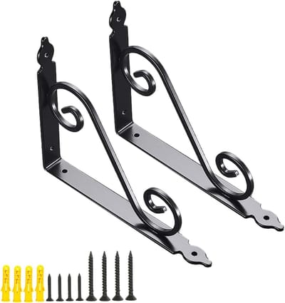 Plankdragers Metaal - Wandsteunen - Opbergen Thuis - Stevige Constructie - 140x110mm - Zwart