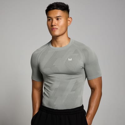 MP Tempo naadloos T-shirt met opdruk van pilaar voor heren - Stormgrijs - XXL