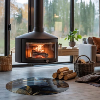 Coloray Vloerplaat Houtkachel - Plaat voor Onder Houtkachel - 90 cm x 90 cm - Open Haard Accessoires - Marine Vloerplaat Kachel - Onderplaat Voor Houtkachel - Plaat onder Houtkachel - Kachel Onderplaat - Verwarmingsaccessoires