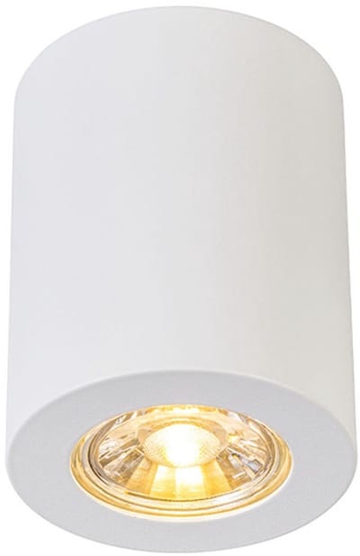 QAZQA tuba - Design Plafondspot | Spotje | Opbouwspot - 1 lichts - Ø 75 mm - Wit - Woonkamer | Slaapkamer | Keuken