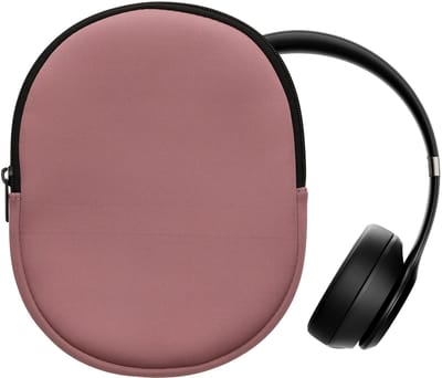 kwmobile hoes geschikt voor Beats Solo 4 / Solo 3 Wireless / Marshall Major V - 23,5 x 18 cm - Beschermhoes voor headset in donkerroze - Van neopreen