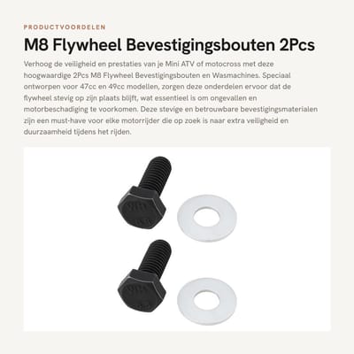 Dailygoods- Flywheel Washer M8 - Bevestigingsring - Motorfiets Spacer - Mini ATV - Schokbestendig - Duurzaam - Antiroest Coating