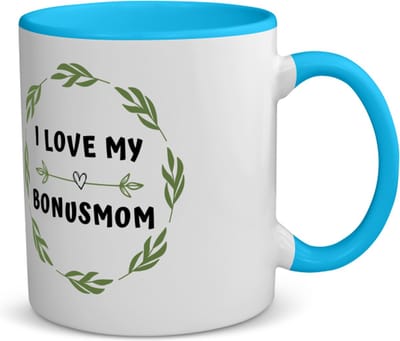 Akyol - i love my bonusmom koffiemok - theemok - blauw - Mama - liefste bonusmoeder - moeder cadeautjes - moederdag - verjaardag - geschenk - kado - 350 ML inhoud