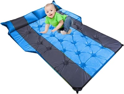 Autobed Slaapkussen - Luchtmatras Auto - Reisontspanning - Automatisch Opblaasbaar - 180x132x5cm - Blauw