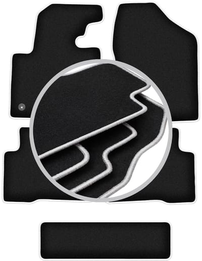 CARLUX-SILVER automatten voor: Hyundai SantaFe III 7 personen (2012-)