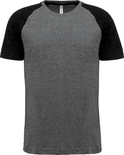 PROACT® Tweekleurig Triblend sport-t-shirt met korte mouwen volwassene PA4010 - Grey Heather / Black Heather - XXL