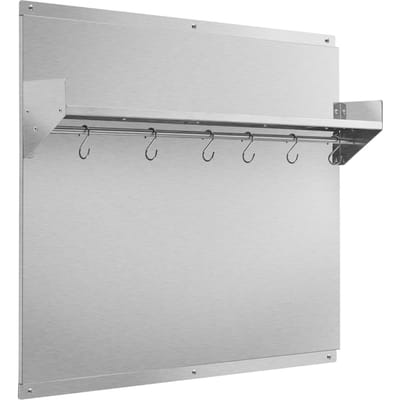 76x76 cm Roestvrij Stalen Achterwand voor Fornuis, Ultra Platte Spatbeschermer met Opbergplank & Ophangrek, Wandpaneel voor Afzuigkap, Makkelijk Schoon te Maken,