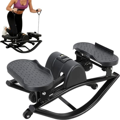 Stepper Machine - Balansapparaat Trainingsapparatuur - Thuis Trainen - Stille Hydraulische Technologie - 51 x 30 x 26 cm - Zwart