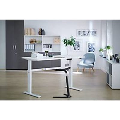 Schäfer Shop  Select Bureau, elektrisch in hoogte verstelbaar, rechthoekig, C-poot, wit/wit, B 1600 mm
