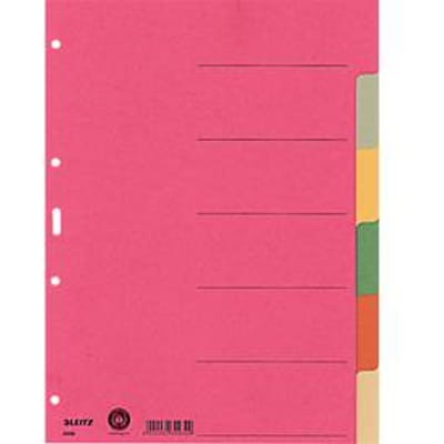 Leitz 43580000 Register DIN A4 blanco Karton Meerdere kleuren 6 tabbladen 43580000
