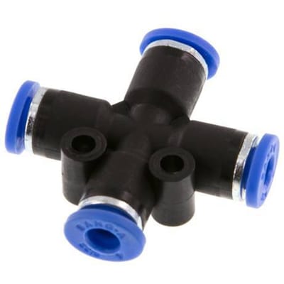 4mm Cross PA 66 Insteekfitting NBR [2 Stuks]