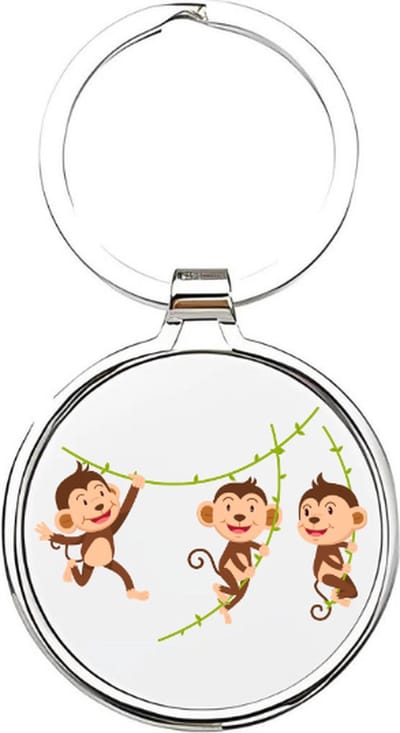 Akyol - Apen Sleutelhanger - aap - Dierenliefhebbers - Monkey - sleutelhanger van een aap - chimpansee - gorilla - jungle - cadeau voor dierenliefhebbers - aapje - maki - dierentuin - dieren - dierentuindieren - 4 x 7,5 CM