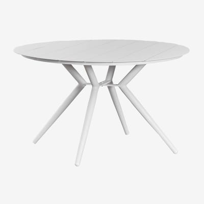 Ronde tuintafel - Buiten eettafel - Terras dineren - Gepoedercoat aluminium - Ø100 cm x 72 cm - Gardenia Wit