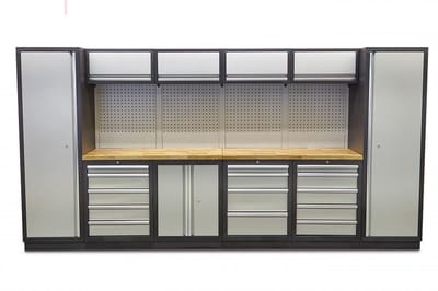 HBM professional modulair werkplaatssysteem, 16-delig, zwart grijs