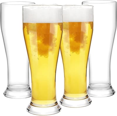 Bierglazen - Plastic Tumbler - Buitenfeesten - Onbreekbaar Tritan Materiaal - 4 Stuks 16oz - Transparant