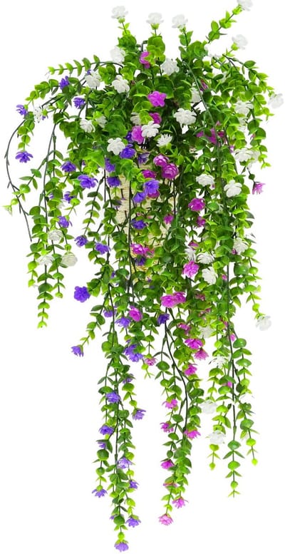 Set van 3 Nepplanten voor Wanddecoratie - Realistische Klimop in Roze, Wit en Paars voor Thuis en Tuin