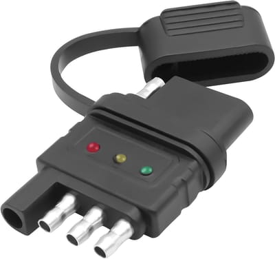 4-Weg Flat Trailer Bedrading Tester - 4-Pin Stekker en Stekker Adapter met LED Indicatoren voor Aanhangwagenverlichting