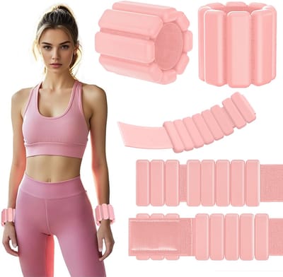 450 Gram Siliconen Pols- en Enkelgewichten - Weighted Band - 2 Stuks Gewichtsmanchetten voor Fitness en Krachttraining - Geschikt voor Thuis, Sportschool en Reizen