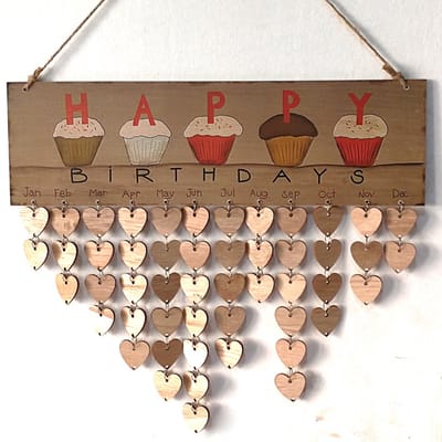 Houten verjaardagskalender - Verjaardagskalender volwassenen - Houten kalender - Verjaardagskalender