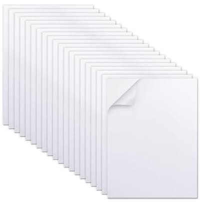 Zelfklevende Witte Schuimrubber Platen - 20 Stuks A4, 2 mm Dikte voor Knutselen en Scrapbooking