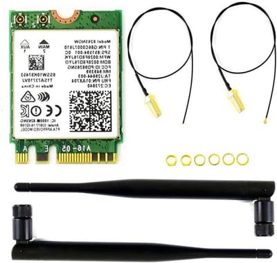 Draadloze Netwerkkaart - WiFi Bluetooth Module - Snel Internet - Dual Band AC - 22x30mm - Zwart