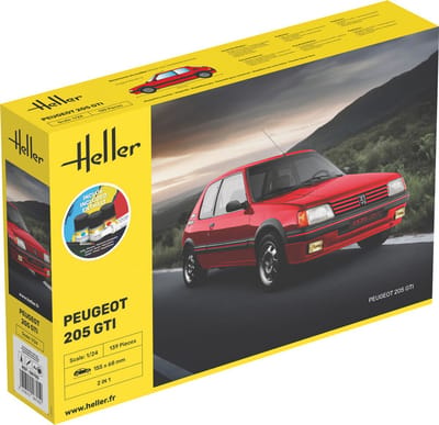Heller Modelbouwpakket Auto - 58705 Peugeot 205 GTI - Franse Auto - Starter Kit Plastic - 1:24 - Modelbouw