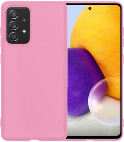 Hoesje - Geschikt voor Samsung Galaxy A72 - Sterk & Shockproof - Siliconen Case - Hoes Cover - Telefoonhoes - Lichtroze