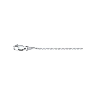 YO&NO - Ketting - Zilver - Anker - Gediamanteerd -  1.3mm - 50cm - Sieraden vrouw - Heren - Gerhodineerd - 925 Zilver