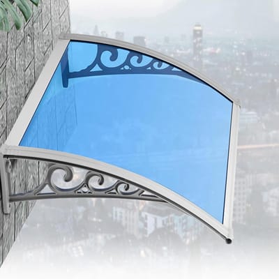Buitenzonwering Ramen - Deur Overkapping - Bescherming Buiten - Geluidsisolerend Paneel - 60x60cm - Grijs Blauw