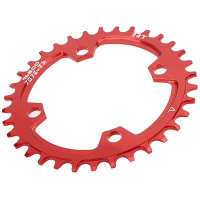 96BCD Fiets Narrow Wide Rond Kettingblad Reparatie Enkel Kettingblad voor Mountainbike 34T red