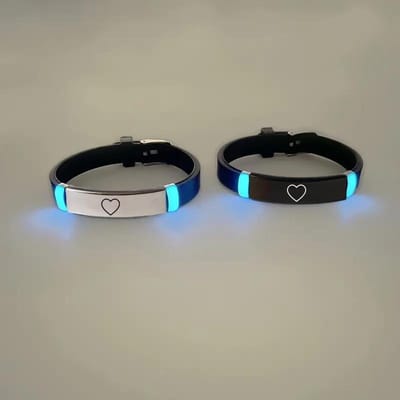 2 pièces/ensemble Bracelet d'amour lumineux bracelet lumineux bracelet de couple 2pcs gray