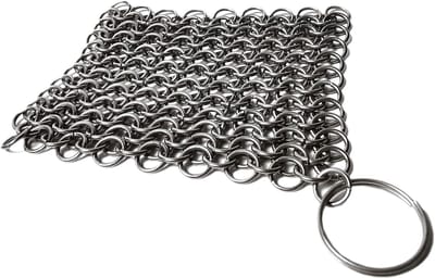 2 stuks Cast Iron Chainmail Scrubber Cast Iron Cleaner Stainless Steel Scrubber for Cleaning Cast Iron Skillet Wok Cooking Pot Griddle Cast Iron Cauldron 3.9" x 3.9"