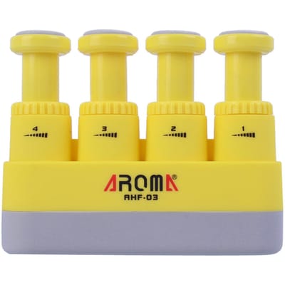 Aroma AHF-03 Portable guitare basse Piano doigt exercice main formateur Tension moyenne main formation jaune